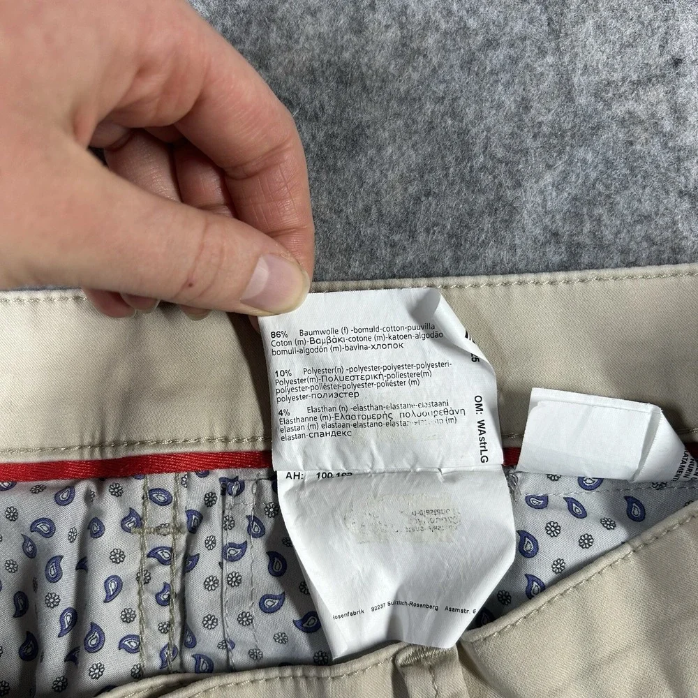 Hiltl Cotton Blend 5 Pocket Jean Cut Pants Size 32x34 US Seth In Solid Beige